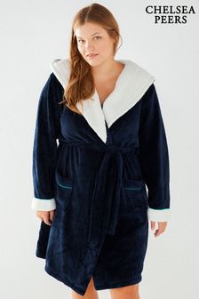 Chelsea Peers Blue Curve Fluffy Dressing Gown (B48872) | SGD 87