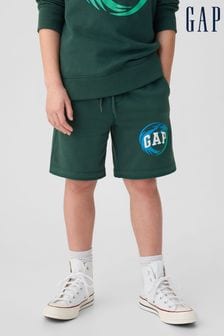 Verde - Pantaloni scurți cu elastic în talie și logo grafic Gap (4-13ani) (B48927) | 72 LEI