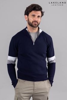 Lakeland Leather Clothing Winston Gestreifter Pullover mit RV-Kragen, Blau (B48994) | 76 €