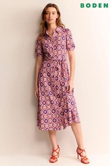Boden Red Libby Jersey Midi Shirt Dress (B49119) | AED499