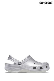 Crocs Silver Glitter Kids Classic Clogs (B49210) | $69