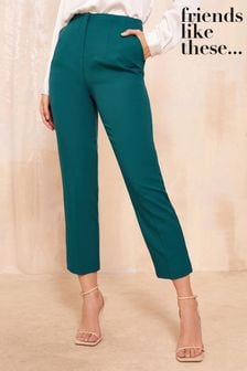 Friends Like These Green Petite Tapered Tailored Seam Detail Trouser (B49220) | 191 SAR