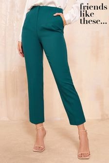 Friends Like These Green Petite Tailored Ankle Grazer Trousers Co Ord Suit (B49220) | $51