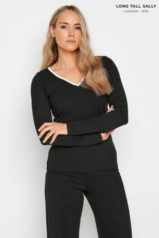 Long Tall Sally Black Contrast V-Neck Top (B49276) | €34