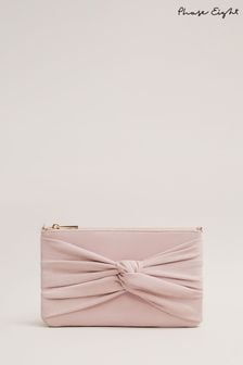 Phase Eight Pink Suede Twist Front Clutch Bag (B49368) | €95