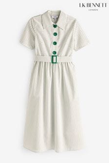 LK Bennett Bextor Stripe Italian Viscose Cotton Dress