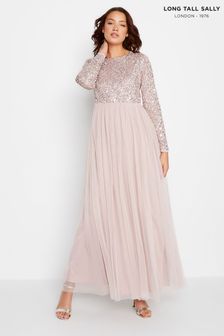 Long Tall Sally Nude Long Sleeve Beaded Maxi Dress (B49413) | €131