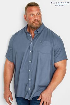 BadRhino Big & Tall Blue Short Sleeve Oxford Shirt (B49572) | 1,488 UAH