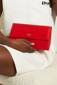 Dune London Red Ballads Structured Foldover Clutch Bag (B49771) | $111
