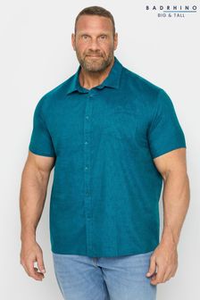 أزرق داكن - Badrhino Big & Tall Blue Marl Short Sleeve Shirt (B49899) | 148 ر.ق
