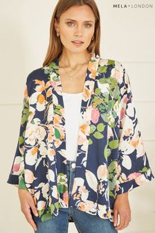 Mela Blossom Print Satin Kimono