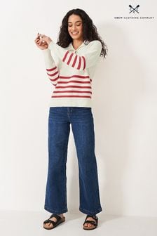 Crew Clothing Collar Button Down Stripe Knit Jumper (B50163) | AED416