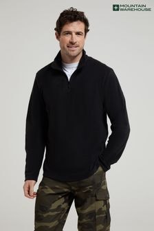 Mountain Warehouse Black Mens Camber Quarter Zip Fleece (B50172) | $38