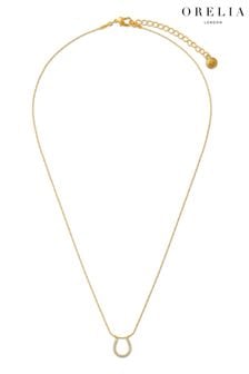 Orelia London Gold Tone Lucky Horseshoe Pave Necklace (B50184) | €39