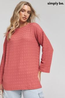 Simply Be Pink Textured Flute Sleeve Top (B50299) | €25