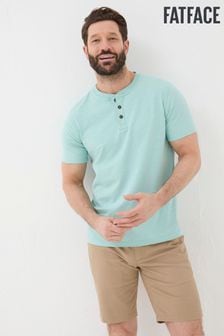 FatFace Blue Woodside Slub Henley T-Shirt (B50354) | $42