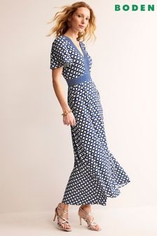 Boden Cream Flutter Jersey Maxi Dress (B50433) | NT$5,120