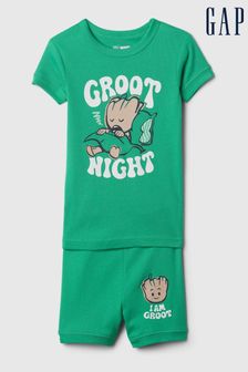 Zielony - Piżama niemowlęca Gap Marvel z bawełny organicznej (12m-cy-5lata) (B50527) | 125 zł