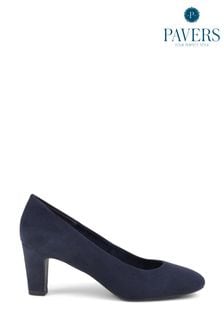 Pavers Blue Heeled Court Shoes (B50659) | kr640