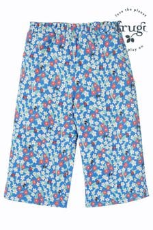Frugi Blue Crinkle Jersey Floral Fun Print Culottes (B50739) | €35 - €37