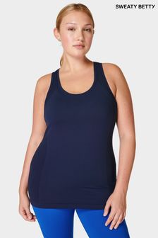Sweaty Betty Navy Blue Athlete Seamless Workout Tank Top (B50758) | $64