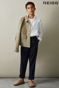 أبيض - Reiss Ruban 100% Linen Cutaway Collar Shirt (B50937) | ‏321 ر.س‏