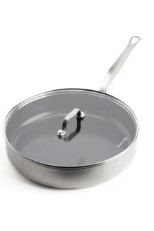 Mauviel 1830 Silver Tri-Ply Covered Skillet 28CM