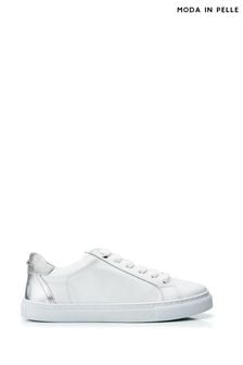 Moda in Pelle Braidie Slim Sole Lace Up White Trainers (B51078) | $234