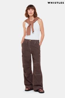 Whistles Lorna Brown Cargo Trousers (B51250) | KRW254,000