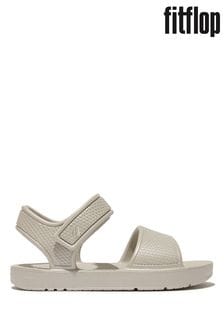 FitFlop Kids Toddler Silver iqushion Shimmer Ergonomic Sandals (B51317) | LEI 191