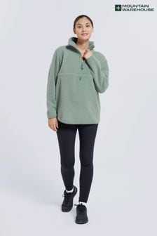 綠色 - Mountain Warehouse 孕婦裝舒適 Borg 半拉鍊抓絨衫 (B51478) | NT$2,050