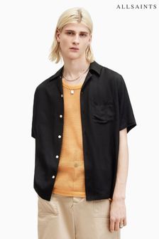 AllSaints Black Sunsmirk Short Sleeve Shirt (B51532) | $288