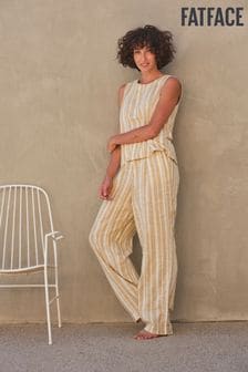 FatFace Natural Pendeen Linen Blend Stripe Trousers (B51788) | $110
