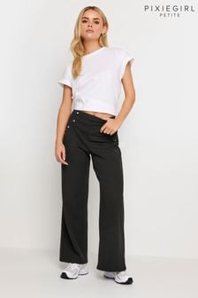 Negro - Pantalones de pernera ancha con detalle de botones de Pixiegirl Petite (B52001) | 48 €
