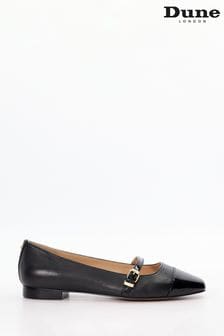 Dune London Black Habits Toe Cap Mary Jane Shoes (B52302) | $127