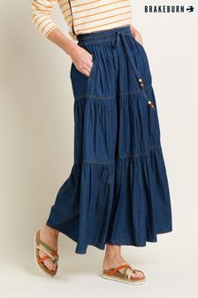 Brakeburn Blue Denim Maxi Skirt (B52492) | SGD 106
