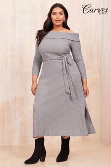Grey bardot dress 2025