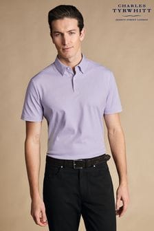 Hellviolett - Charles Tyrwhitt Unifarbenes Polo-Shirt aus Jersey mit kurzen Ärmeln (B52569) | 94 €