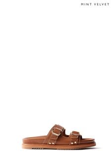 Mint Velvet Brown Leather Sandals (B52581) | €158