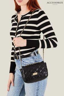 Accessorize Quilted Cross-Body Black Bag (B52593) | OMR13