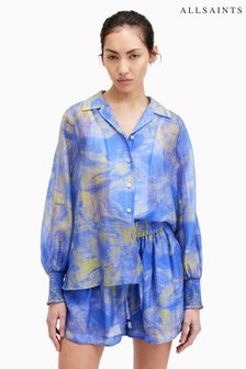 AllSaints Blue Isla Inspiral Shirt (B52821) | KRW296,700