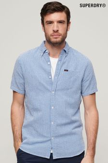 Superdry Blue Seersucker Short Sleeve Shirt (B52843) | €68