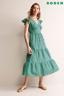 Чайное хлопковое платье миди Boden May Petite (B52977) | €171
