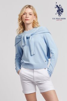 Blau - U.s. Polo Assn. Damen Rundhalspullover in normaler Passform (B53016) | 94 €