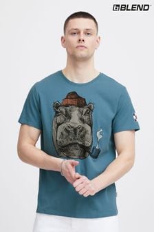 Blend Blue Dark Printed Short Sleeve T-Shirt (B53053) | kr312