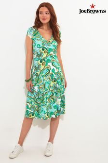 Joe Browns Green Swirl Print Knee-Length Jersey Wrap Dress (B53063) | €63