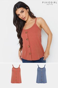 PixieGirl Petite Red Button Down Cami Tops 2 Pack (B53098) | AED183