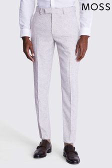 MOSS Tailored Fit Orange Houndstooth Trousers (B53100) | $154