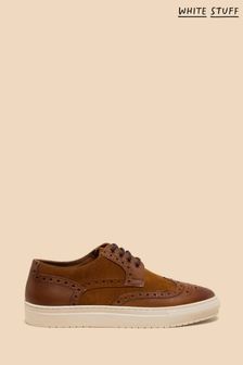 White Stuff Benny Brogue Leather Brown Trainers