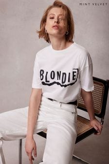 أبيض - تيشرت بشعار Blondie من Mint Velvet (B53281) | 223 ر.ق